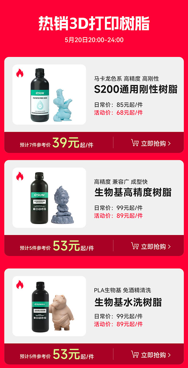 2024年618活动热销树脂